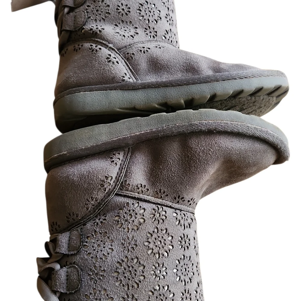 Rampage Lil Nicole Slip On Boots Slip On Gray Faux Fur Lined Size Toddler 10